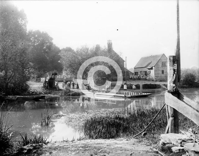 Ferry at Bablock Hythe Weir, Northmoor, Oxfordshire, c1860-c1922. Artist: Henry Taunt