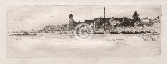 Ferry at Schwabel Weiss, 1879. Creator: Otto H. Bacher (American, 1856-1909).