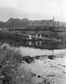 Ferry boat wedding party, Mexborough, South Yorkshire, 1960. Creator: Michael Walters