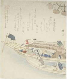 Ferry boat on the Yodo River, c. 1815/25. Creator: Hokuba