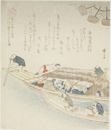 Ferry boat on the Yodo River, c. 1815/25. Creator: Hokuba