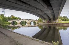Ferry Bridge, Old Great North Road, Ferrybridge, Brotherton, Selby, North Yorkshire, 2020. Creator: Alun Bull