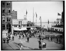 Ferry dock near Woodward Avenue, Detroit, Michigan, between 1898 and 1901. Creator: Unknown