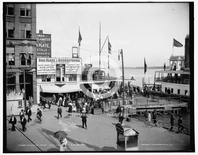 Ferry dock near Woodward Avenue, Detroit, Michigan, between 1898 and 1901. Creator: Unknown.
