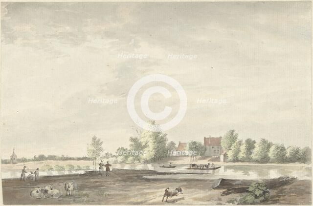 Ferry house on the Lek near Schoonhoven, 1761-1828. Creator: Joseph Schmetterling.