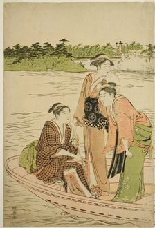 Ferry on the Rokugo River, c. 1784. Creator: Torii Kiyonaga