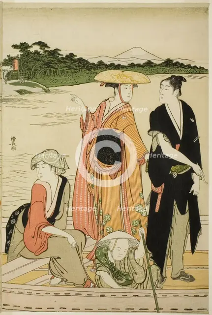 Ferry on the Rokugo River, c. 1784. Creator: Torii Kiyonaga.
