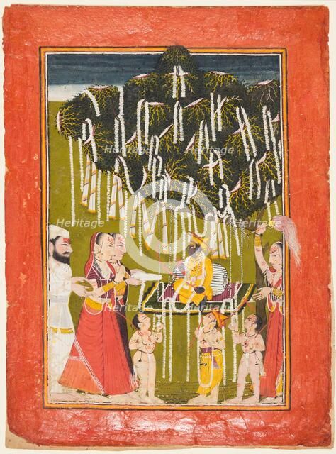 Fertility worship of Krishna, c. 1720-25. Creator: Unknown.