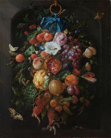 Festoon of Fruit and Flowers, 1660-1670. Creator: Jan Davidsz de Heem