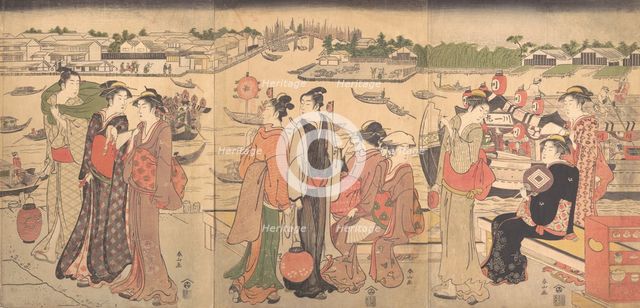 Festival by the Sumida River, late 18th century. Creator: Katsukawa Shunzan.