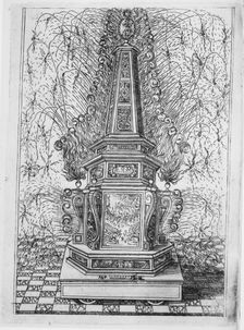 Festival for Saint Placidus, Messina, August 2, 1589: Fireworks Obelisk, 1591. Creator: Unknown