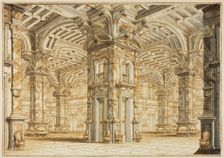 Festival Hall From a Theatrical Scene, c. 1719. Creator: Giuseppe Galli Bibiena