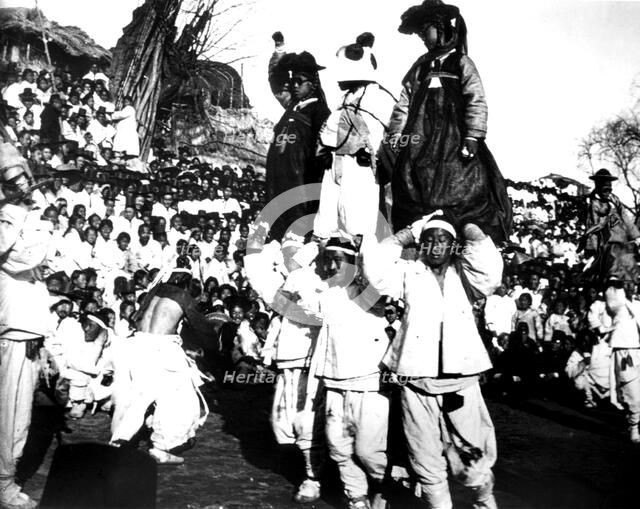 Festival in Korea, 1900. Artist: Unknown