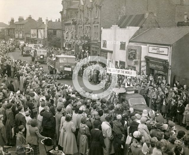 Festival of Britain celebrations, Baker Street, Hucknall, Nottinghamshire, 1951. Creator: Unknown.