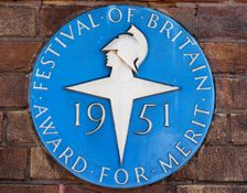 Festival of Britain plaque, White City Tube Station, Wood Lane, Shepherd's Bush, London, 2010. Artist: James O Davies