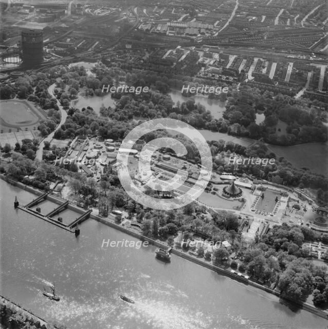 Festival of Britain pleasure gardens and funfair, Battersea Park, London, 1953.  Artist: Unknown.