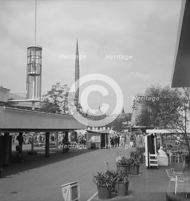 Festival of Britain site, South Bank, Lambeth, London, 1951. Artist: MW Parry.