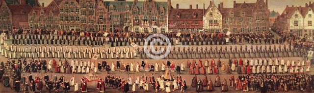  'Festival of Ommeganck or Parrot, Brussels: procession of Our Lady of Sablon', by Denis van Alsl…