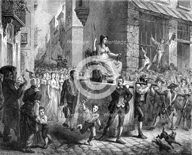 Festival of Reason, Paris, 1793 (1882-1884). Artist: Unknown