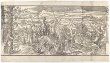 Festival of the New Moon from the frieze Ces Moeurs et fachons de faire de Turcz (Customs ..., 1553. Creator: Unknown