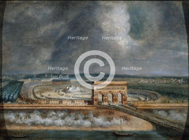 Festival of the Federation, seen from Chaillot hill, July 14, 1790, between 1790 and 1795. Creator: Unknown.
