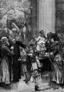 Festival of the Presepe, in the Ara Coeli Church, at the Capitol, Rome, 1871. Creator: Joseph Swain