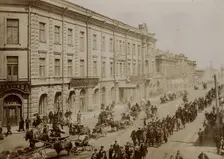 Festive procession of firefighters along Bolshaya Street in Krasnoyarsk, 1902. Creator: Unknown