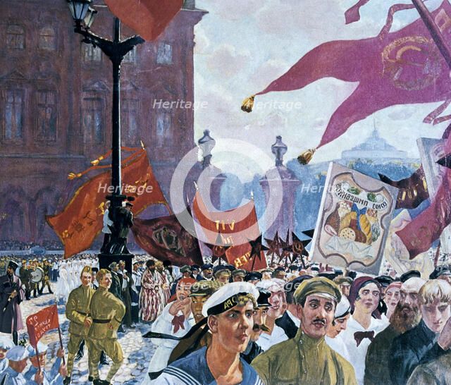 'Festivities marking the opening of the second congress of the Comintern', 1921. Artist: Boris Mikhajlovich Kustodiev 