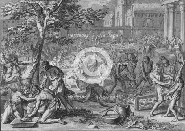 'Festin a L'Honneur du Soleil, le jour du grand Ramy', 1723.  Creator: Bernard Picart.