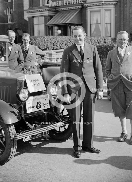 FF Austin with his winning Morris Cowley at the Southport Rally, 1928. Artist: Bill Brunell.