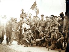 FFI fighters and American parachute troops, France, World War II, 1944. Creator: Unknown