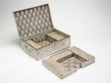 Fitted Chest with Floral and Grape-Leaf Motifs, 18th/19th century. Creator: Unknown