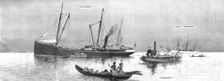 'Fitting Together the new Stern-Wheel Gunboats "Herald" and "Mosquito" at the Mouth of the Zambesi Creator: Unknown