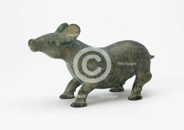Fitting in the form of a quadruped with interlace, Late Eastern Zhou dynasty, 5th century BCE. Creator: Unknown.