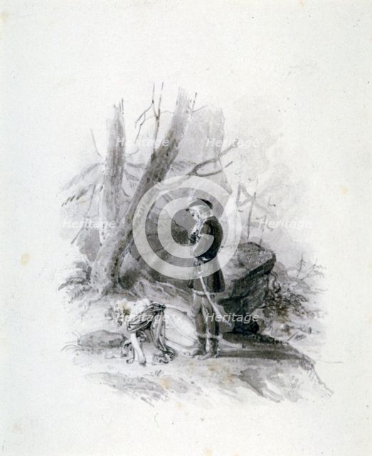'Fitz-James and the dying Blanche of Devan', 19th century. Artist: Henry Corbould 