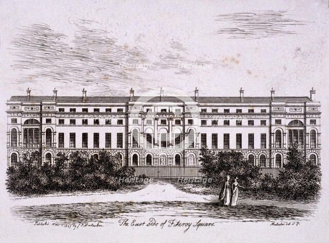 Fitzroy Square, St Pancras, London, 1807. Artist: James Peller Malcolm