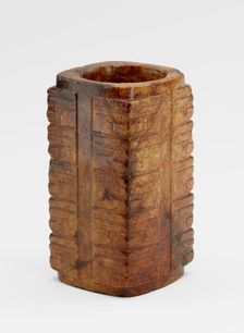 Five-tier tube (cong ?) with masks, Late Neolithic period, ca. 3300-2250 BCE. Creator: Unknown