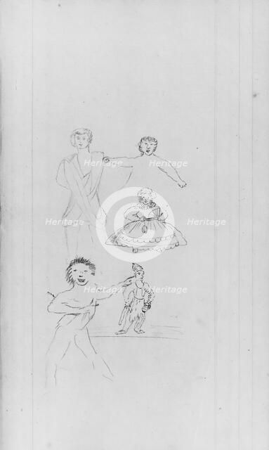 Five Various Figures (from Sketchbook), . Creator: John William Casilear.