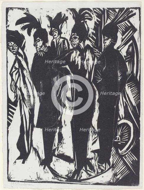 Five Women on the Street, 1914. Creator: Ernst Kirchner.