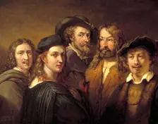 Five artists, early-mid 19th century. Creator: Johan Gustaf Sandberg