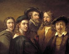 Five artists, early-mid 19th century. Creator: Johan Gustaf Sandberg