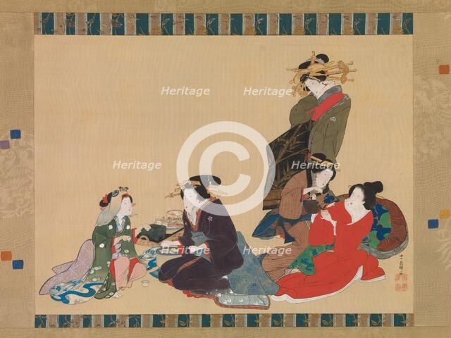 Five Beauties, 1840. Creator: Hokuba.