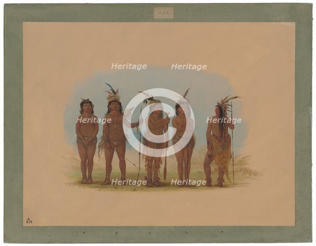 Five Caribbe Indians, 1854/1869. Creator: George Catlin.