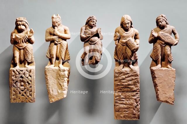 Five Celestial Musicians, 4th-5th century. Creator: Unknown.