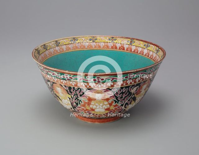 Five-Colored (Bencharong) Ware Bowl, 19th century. Creator: Unknown.