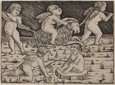 Five Cupids Playing, c. 1475/1500. Creator: Master F.B.