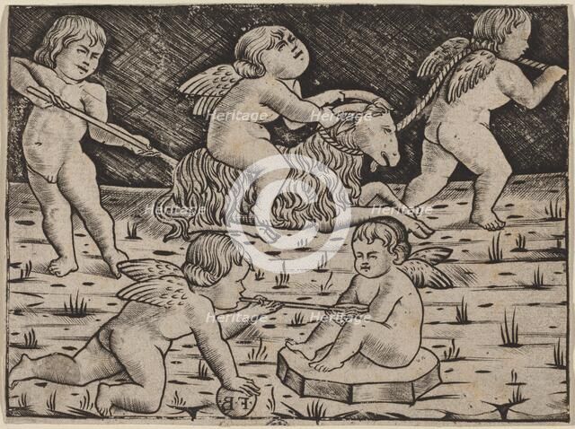 Five Cupids Playing, c. 1475/1500. Creator: Master F.B..