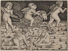 Five Cupids Playing, c. 1475/1500. Creator: Master F.B.
