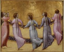 Five dancing angels, ca 1436. Artist: Giovanni di Paolo (ca 1403-1482)