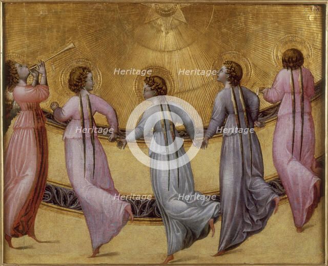 Five dancing angels, ca 1436. Artist: Giovanni di Paolo (ca 1403-1482)